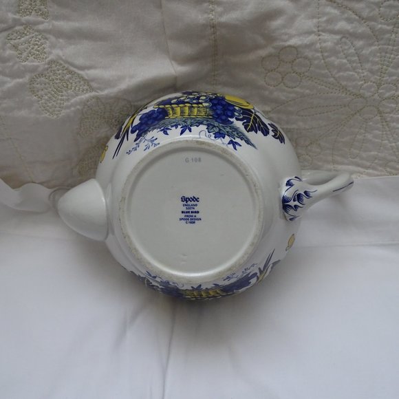 Spode Copeland England Blue Bird Teapot Vintage British Ceramics - Picture 7 of 9